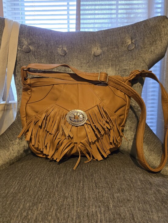 Handbags - Genuine Leather Western Fringe Crossbody